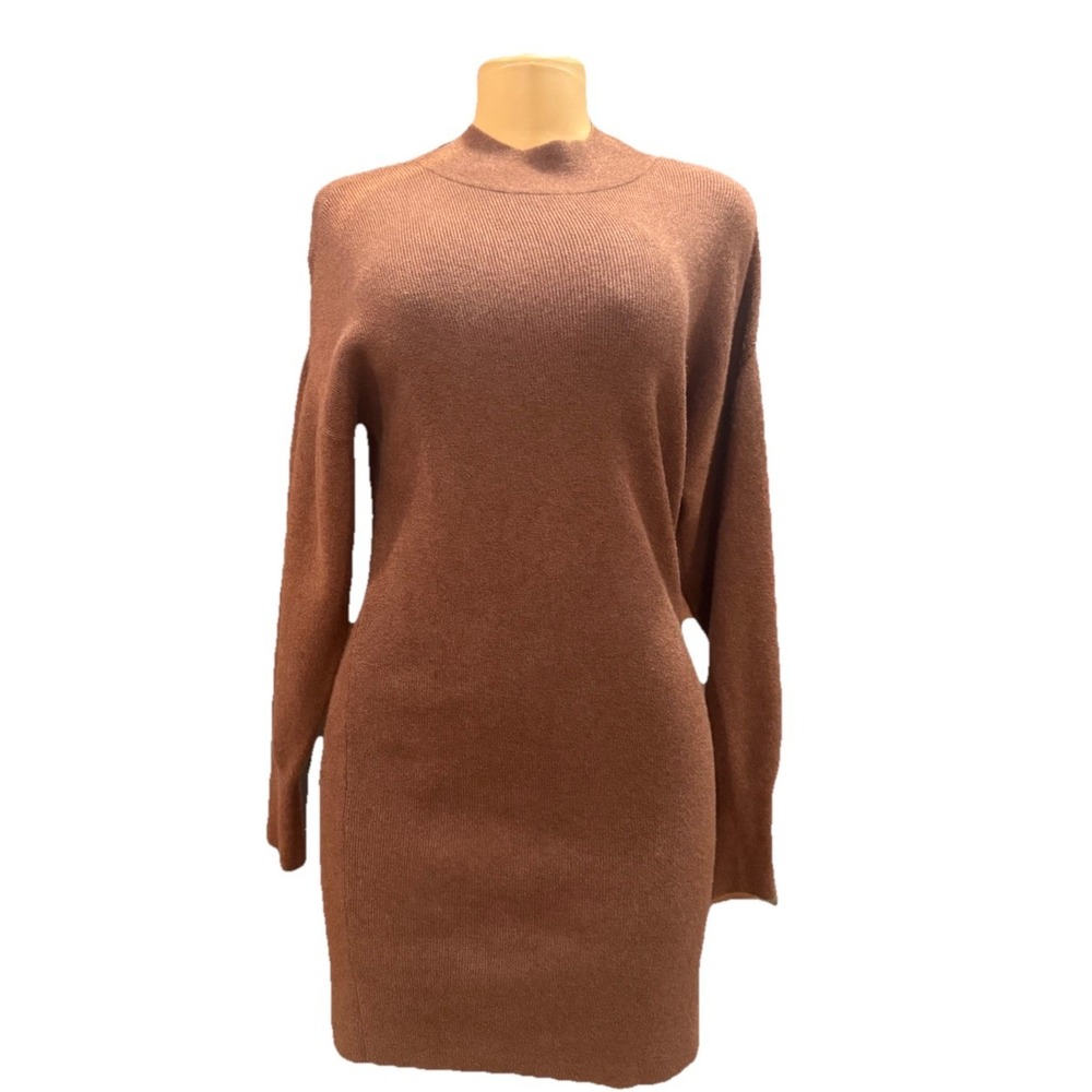 Abercrombie & Fitch Light Brown Mock Neck Sweater Dress Size SX